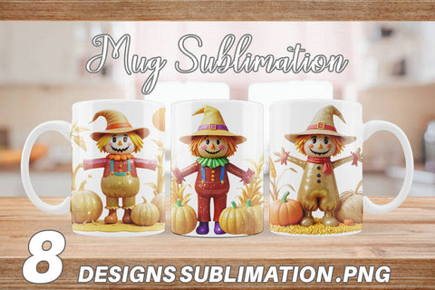 Mug Wrap Scarecrow Festive Sublimation artnoy 