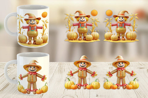 Mug Wrap Scarecrow Festive Sublimation artnoy 