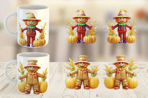 Mug Wrap Scarecrow Festive Sublimation artnoy 