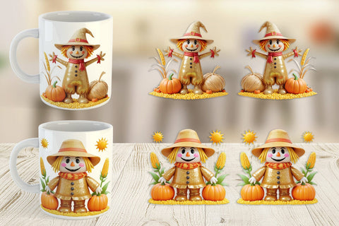 Mug Wrap Scarecrow Festive Sublimation artnoy 