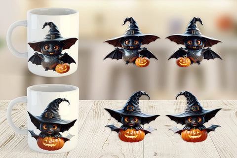 Mug Wrap Scary Little Bat Sticker Sublimation artnoy 
