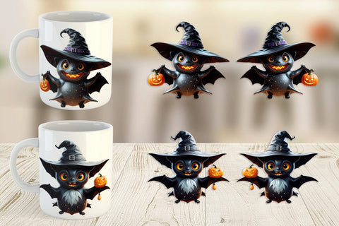 Mug Wrap Scary Little Bat Sticker Sublimation artnoy 