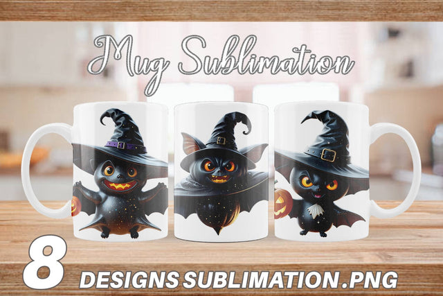 Mug Wrap Scary Little Bat Sticker Sublimation artnoy 