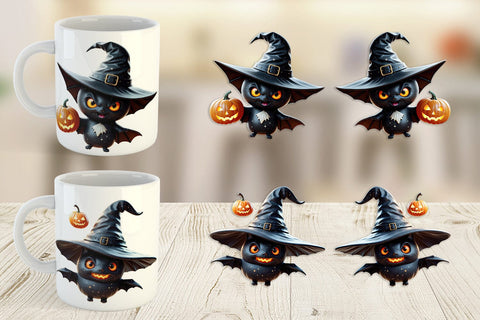 Mug Wrap Scary Little Bat Sticker Sublimation artnoy 