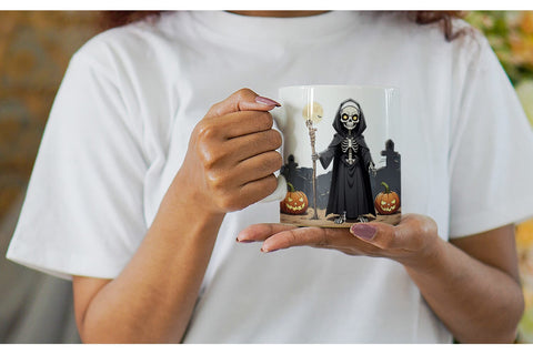 Mug Wrap Scary Skeleton Nun Sublimation artnoy 