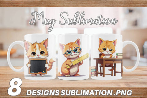 Mug Wrap School Baby Cat Sublimation artnoy 