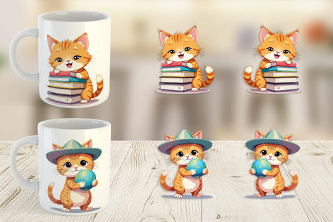 Mug Wrap School Baby Cat Sublimation artnoy 