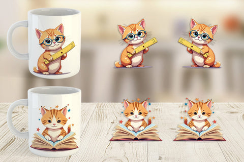 Mug Wrap School Baby Cat Sublimation artnoy 