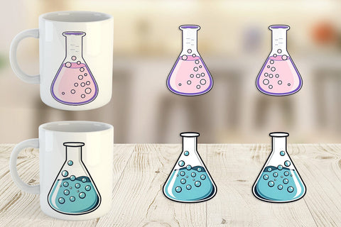 Mug Wrap Science Beaker Sublimation artnoy 