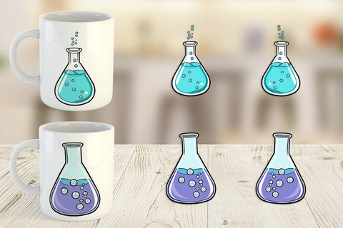Mug Wrap Science Beaker Sublimation artnoy 