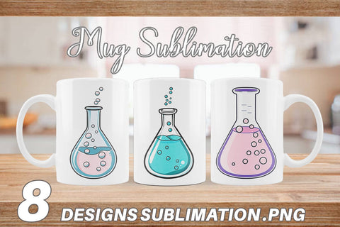 Mug Wrap Science Beaker Sublimation artnoy 