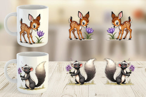 Mug Wrap Scruffy Woodland Wanderers Forest Friends Sublimation artnoy 