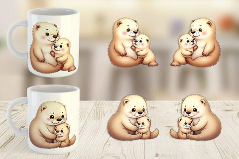 Mug Wrap Sea Otter Mother's Day Sublimation artnoy 