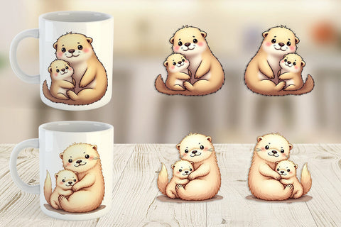 Mug Wrap Sea Otter Mother's Day Sublimation artnoy 
