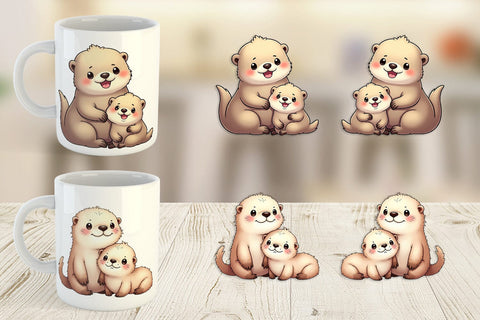 Mug Wrap Sea Otter Mother's Day Sublimation artnoy 