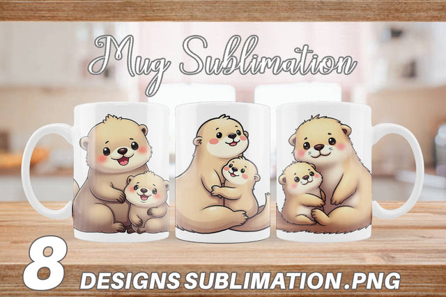Mug Wrap Sea Otter Mother's Day Sublimation artnoy 