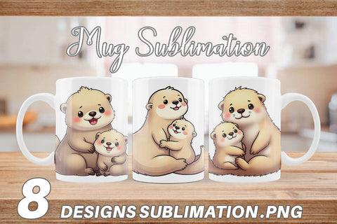 Mug Wrap Sea Otter Mother's Day Sublimation artnoy 