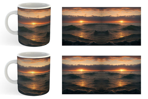 Mug Wrap Sea Sunset Landscape Sublimation artnoy 