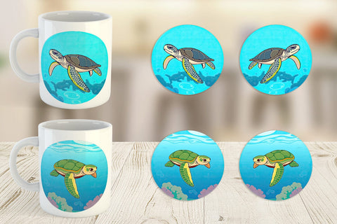 Mug Wrap Sea Turtle Sublimation artnoy 