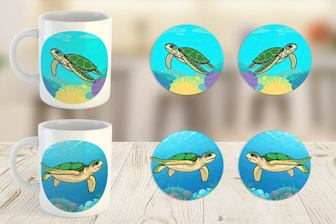 Mug Wrap Sea Turtle Sublimation artnoy 