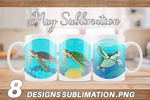 Mug Wrap Sea Turtle Sublimation artnoy 
