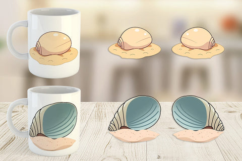 Mug Wrap Seashell Sublimation artnoy 
