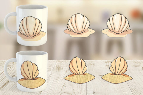 Mug Wrap Seashell Sublimation artnoy 