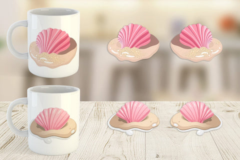 Mug Wrap Seashell Sublimation artnoy 