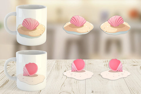 Mug Wrap Seashell Sublimation artnoy 