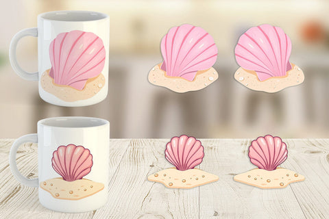 Mug Wrap Seashell Sublimation artnoy 