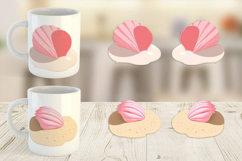 Mug Wrap Seashell Sublimation artnoy 