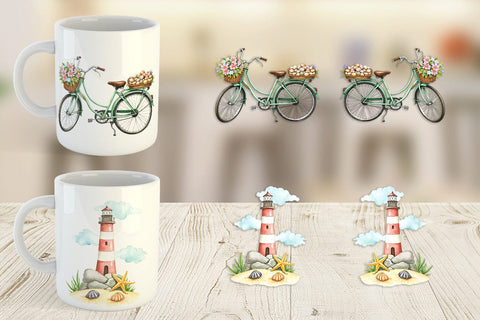 Mug Wrap Seaside Cottage Sublimation artnoy 