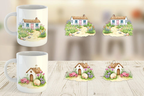 Mug Wrap Seaside Cottage Sublimation artnoy 