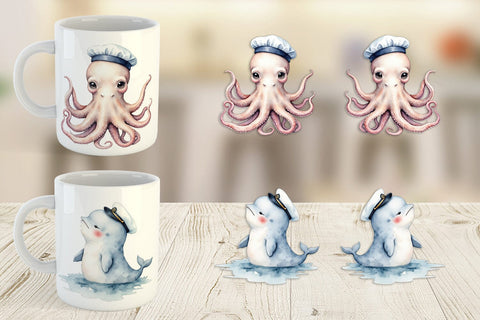 Mug Wrap Seaside Critter Friends Sublimation artnoy 