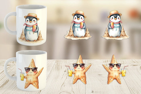 Mug Wrap Seaside Critter Friends Sublimation artnoy 