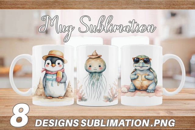 Mug Wrap Seaside Critter Friends Sublimation artnoy 