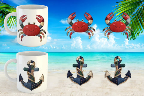 Mug Wrap Seaside Quilted Beach Sublimation artnoy 