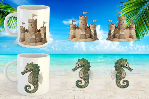 Mug Wrap Seaside Quilted Beach Sublimation artnoy 