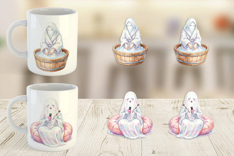 Mug Wrap Self Care Spa Day Mom Ghost Sublimation artnoy 