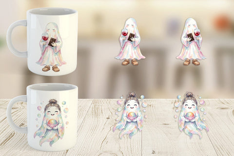 Mug Wrap Self Care Spa Day Mom Ghost Sublimation artnoy 