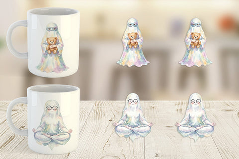 Mug Wrap Self Care Spa Day Mom Ghost Sublimation artnoy 