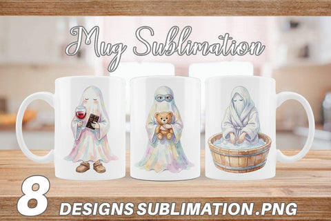 Mug Wrap Self Care Spa Day Mom Ghost Sublimation artnoy 