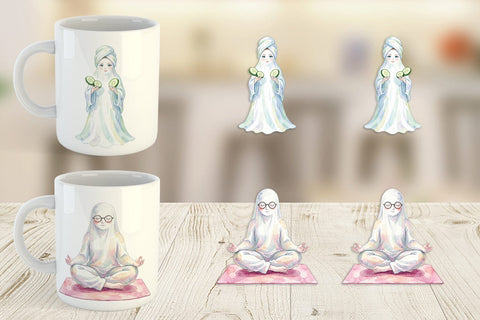 Mug Wrap Self Care Spa Day Mom Ghost Sublimation artnoy 