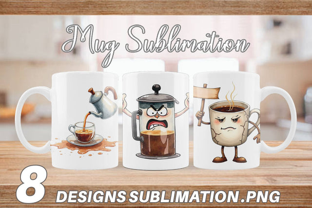 Mug Wrap Sentient Sarcastic Mugs Watercolor Sublimation artnoy 