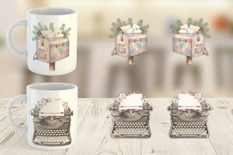 Mug Wrap Sentimental Holiday Post Watercolor Sublimation artnoy 