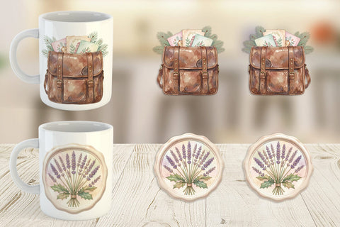 Mug Wrap Sentimental Holiday Post Watercolor Sublimation artnoy 