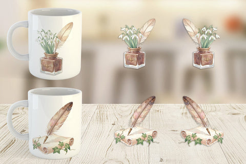 Mug Wrap Sentimental Holiday Post Watercolor Sublimation artnoy 