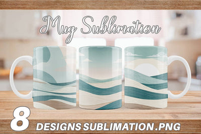 Mug Wrap Serene Line Landscape Sublimation artnoy 