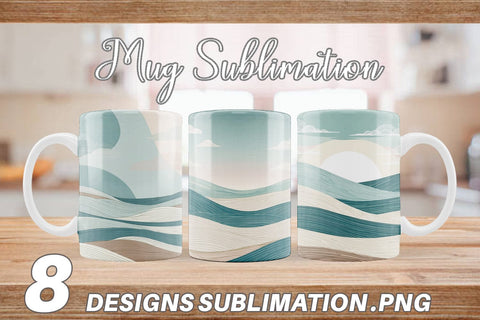 Mug Wrap Serene Line Landscape Sublimation artnoy 