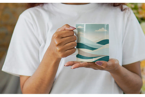 Mug Wrap Serene Line Landscape Sublimation artnoy 